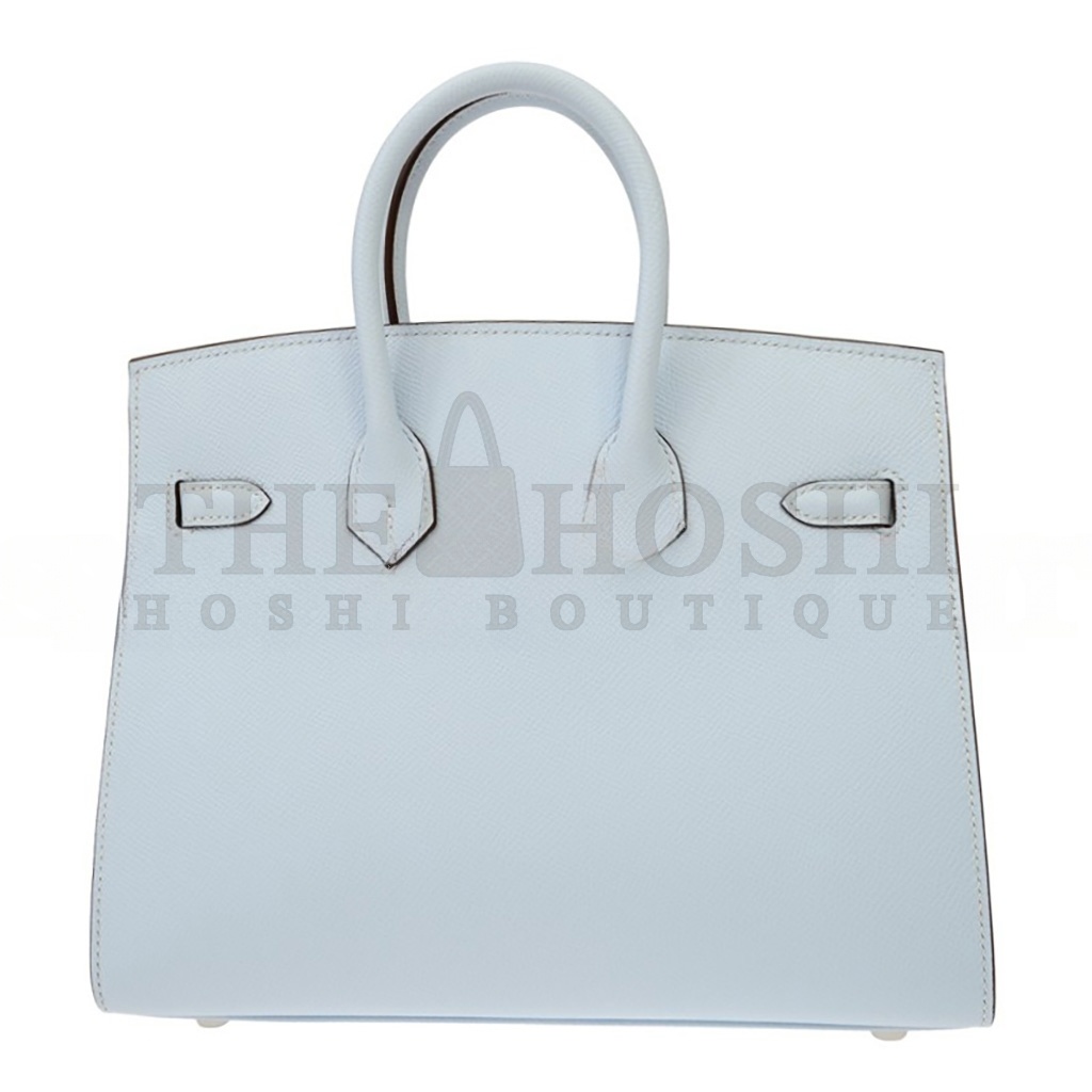 H**me5 BIRKIN 25 SWIFT LEATHER FOG BLUE SILVER BUCKLE H049362CK21 (25*20*13cm) Master Quality